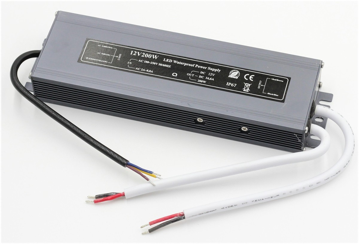 Barošanas bloks ūdensizturīgs 12V 200W IP67